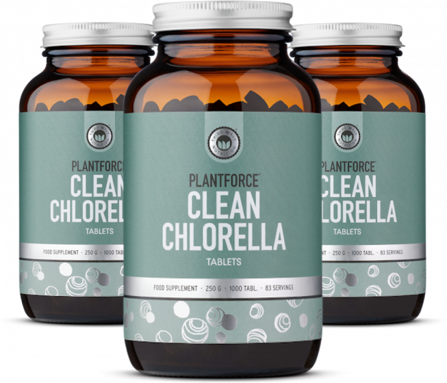 Clean Chlorella – 2×1000 Tabletten | 100 % reine Süßwasseralge, vegan & ohne Zusätze – Vorteilspack - Plantforce