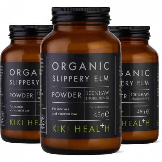 Kiki Health - Slippery Elm Powder Organic - 3 x 45 gram Bundle