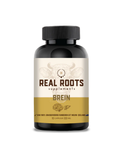 Real Roots – Brein Capsules (90 capsules) – 500 mg | 80% Brein & 20% Lever – Grasgevoerde Runderen